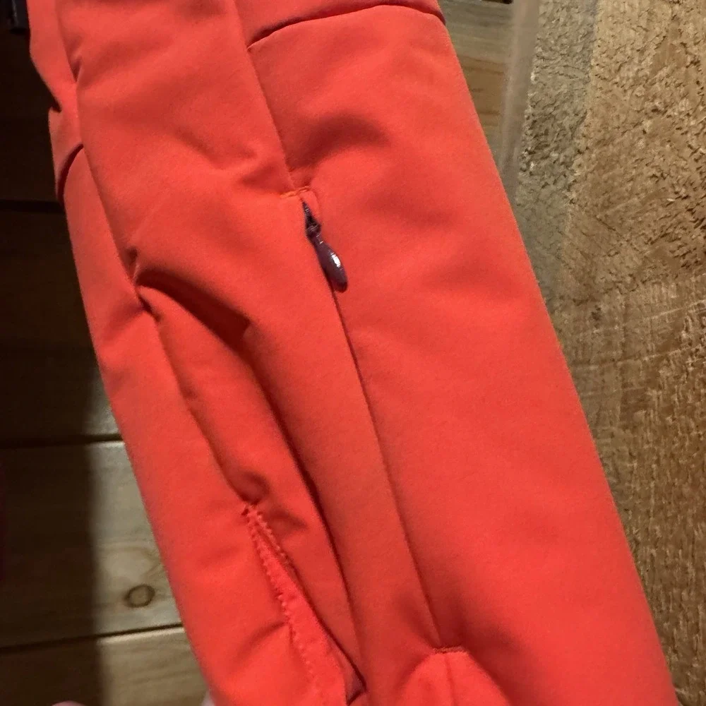 Orage Down Hooded Puffer Jacket Wmns Sm Red Pink &‎ Black Eyelet Zip Gorpcore